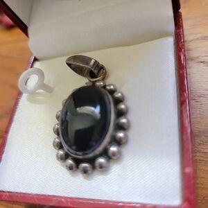 Vintage Mexican .925 Black Stone Pendant